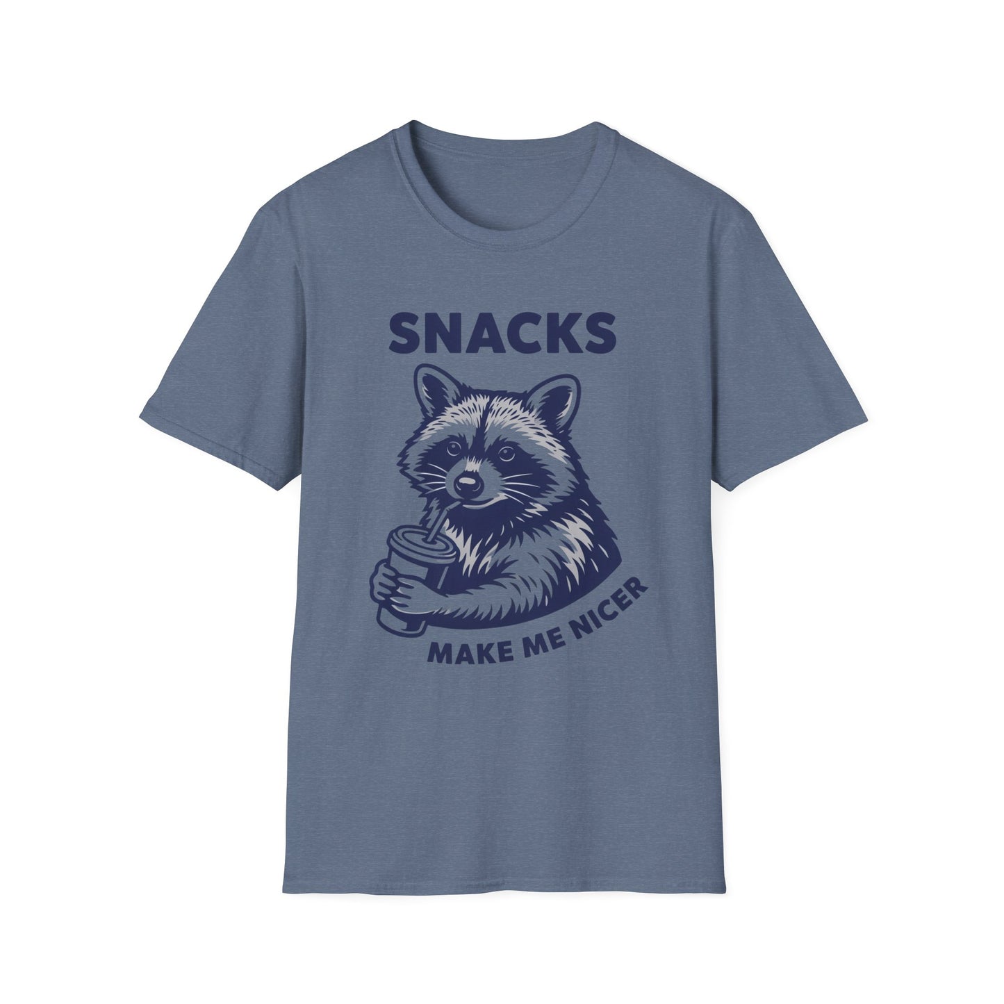 Snacks Raccoon T-Shirt — Cute Vintage Raccoon Eating Snacks Graphic Tee
