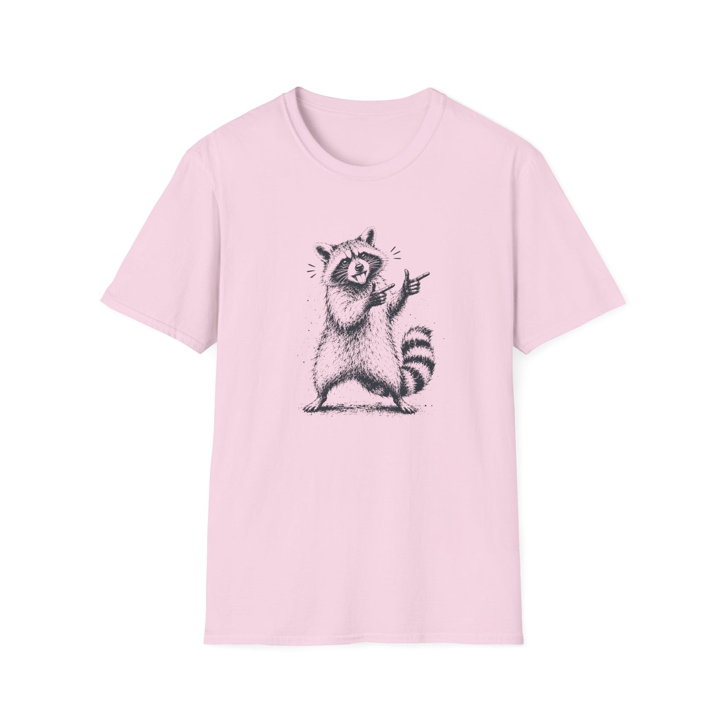 Raccoon Pointing Graphic T-Shirt — Cute Funny Wildlife Tee