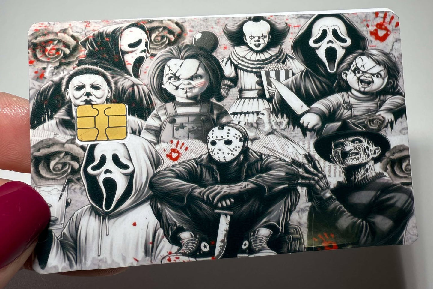 The men of Horror Black and White Credit / Debit Card Skin