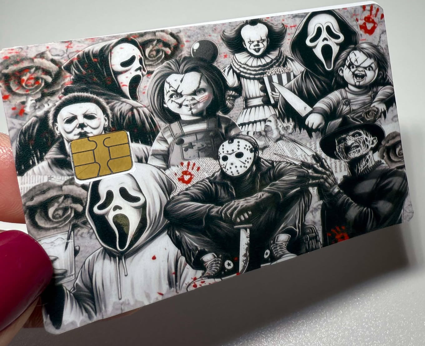 The men of Horror Black and White Credit / Debit Card Skin