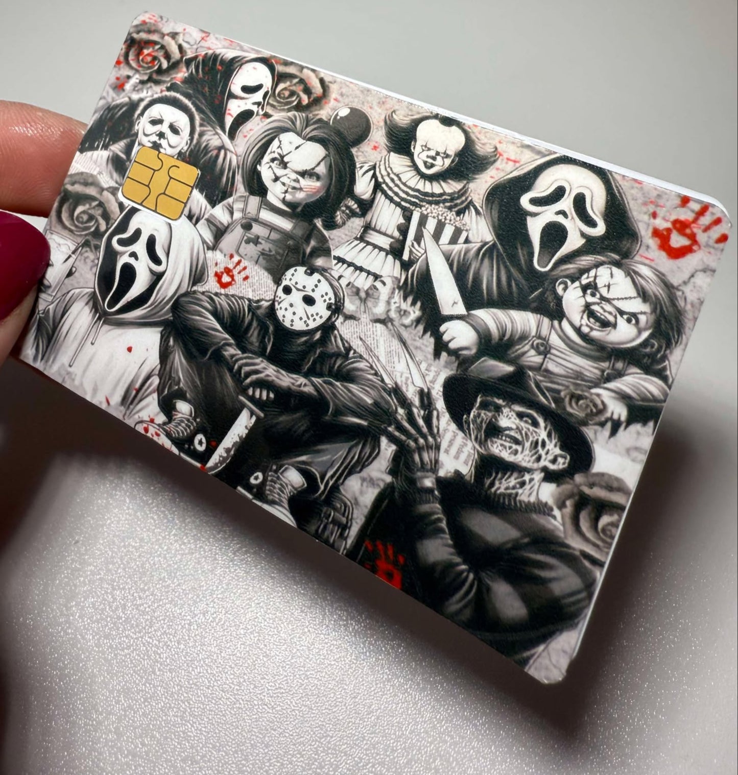 The men of Horror Black and White Credit / Debit Card Skin