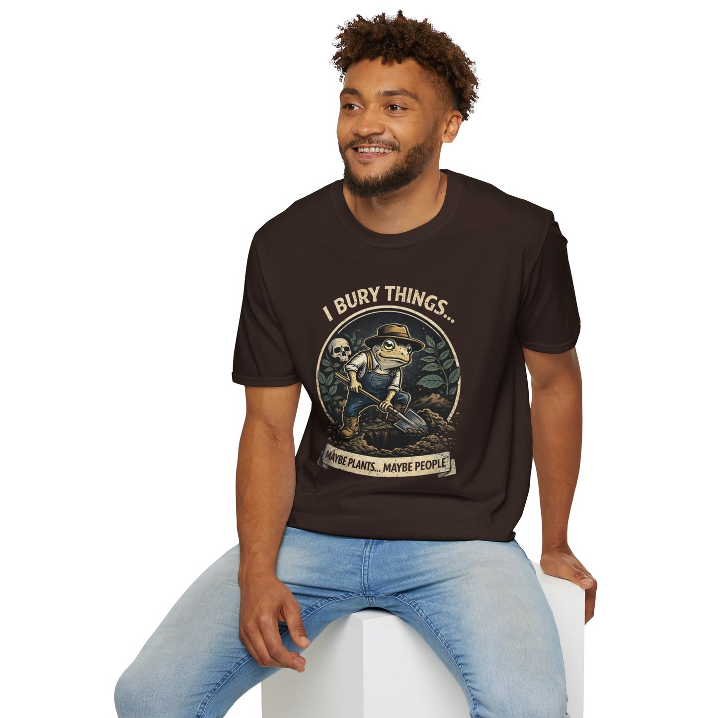 I Bury Things Garden Frog Graphic Tee