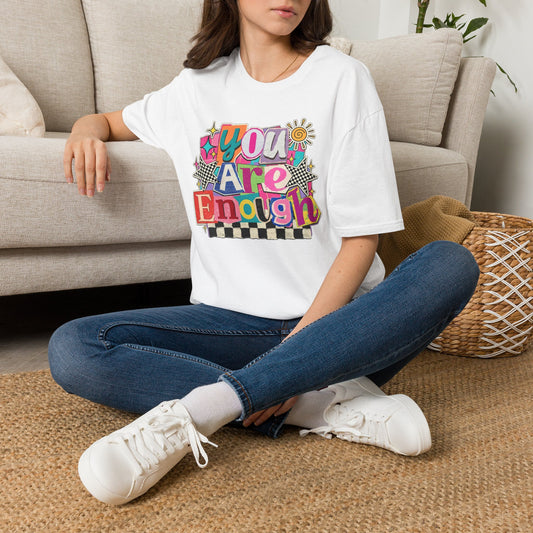 You Are Enough T-Shirt — Retro Colorful Positive Affirmation Tee