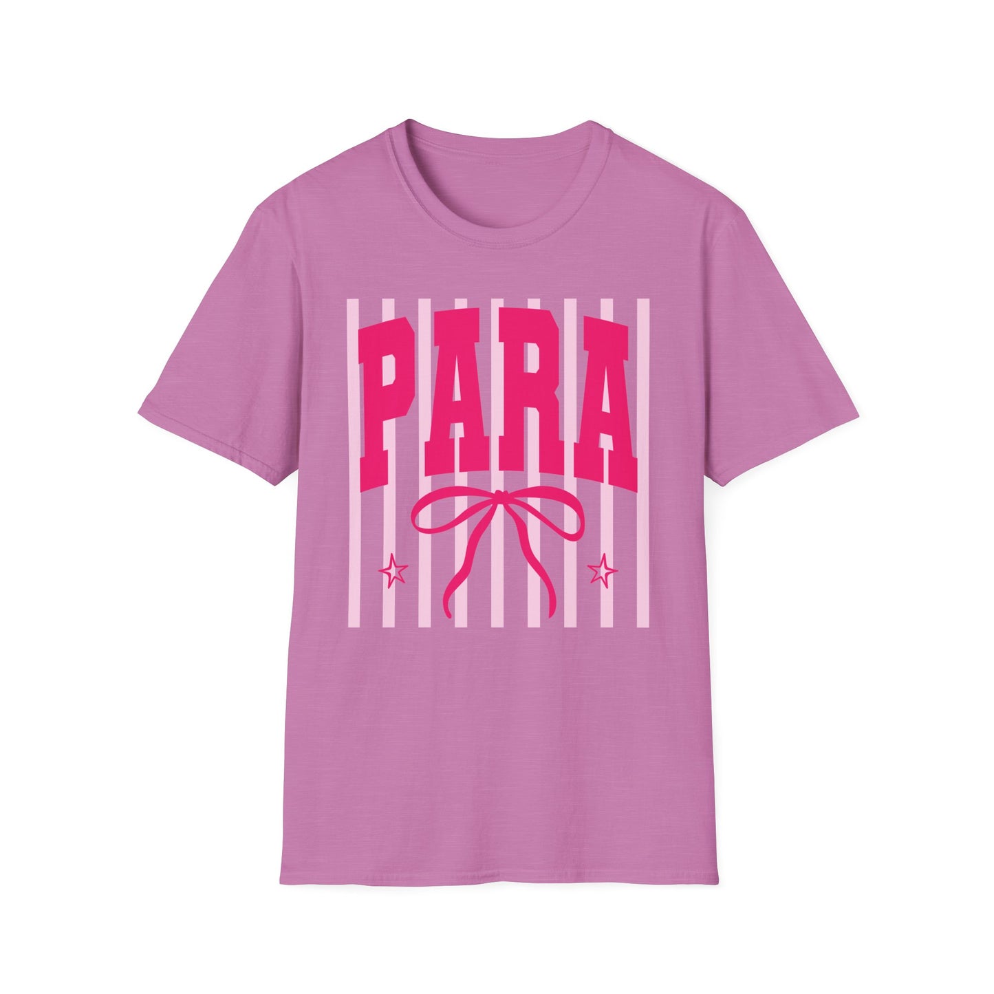 Para Cheer T-Shirt — Pink Varsity Bow Graphic Tee