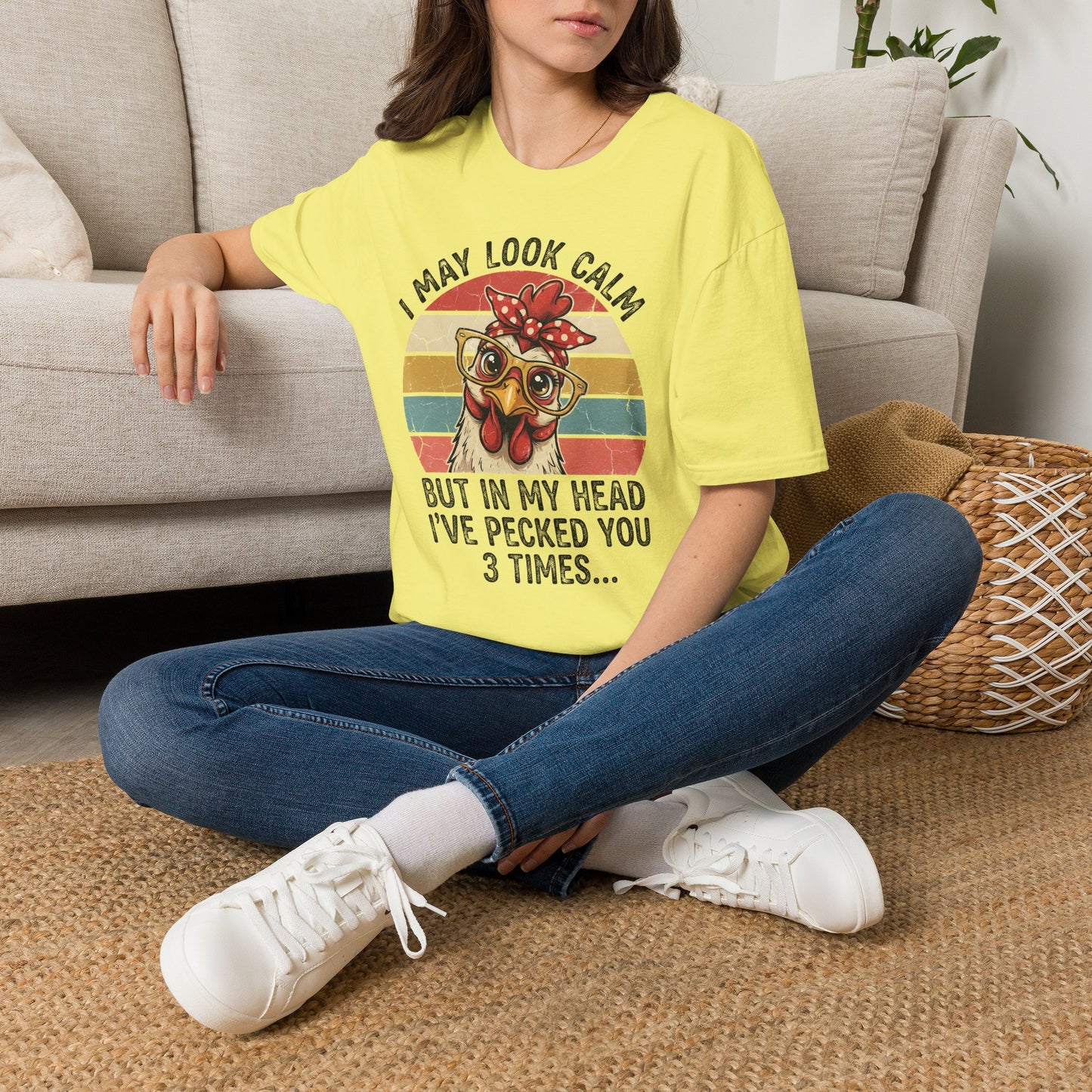 Funny Chicken with Glasses Graphic T-Shirt