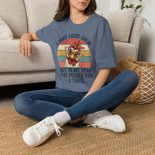 Funny Chicken with Glasses Graphic T-Shirt
