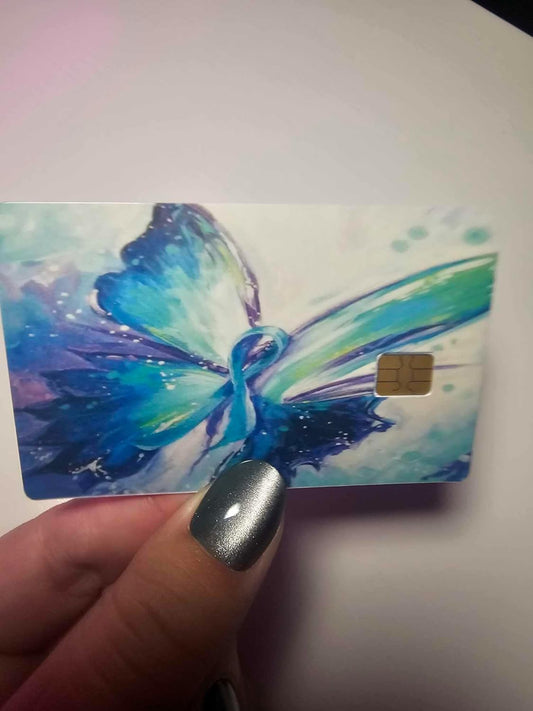 Suicide Awareness Watercolor Butterfly Credit/Debit Card Skin