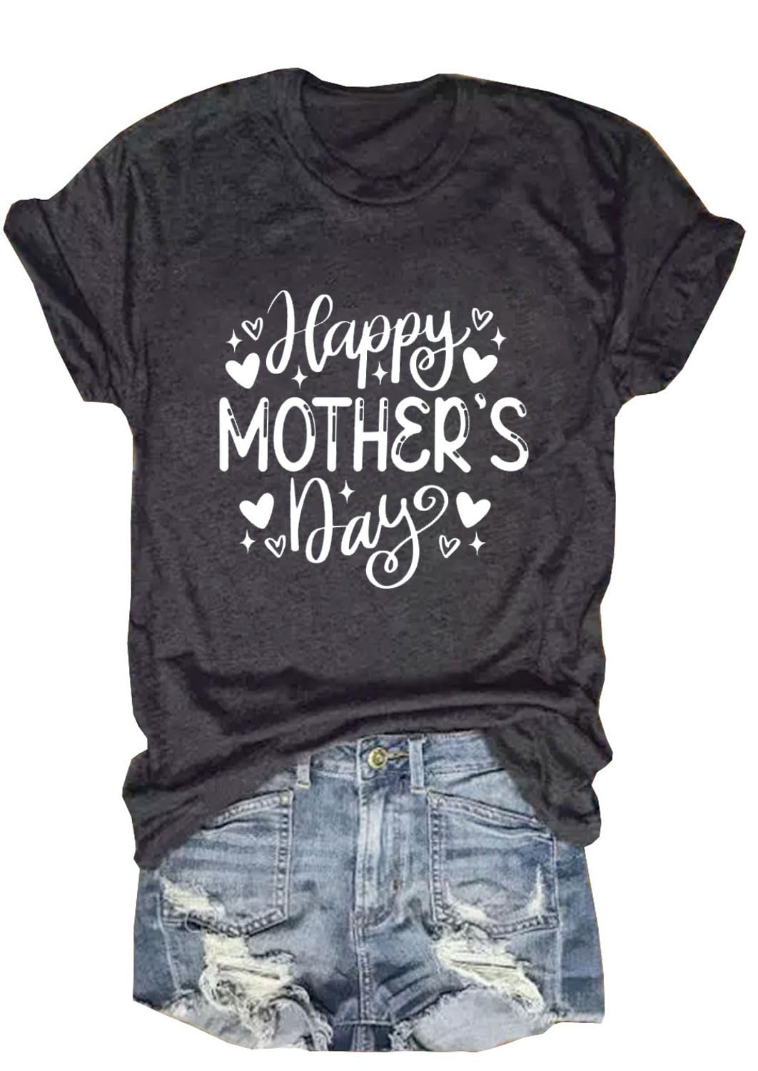 Mama Shirts Women Mama Mommy Mom Bruh Shirt Mom Graphic Tshirt Mother's Day Shirt Casual Short Sleeve Tops Tees