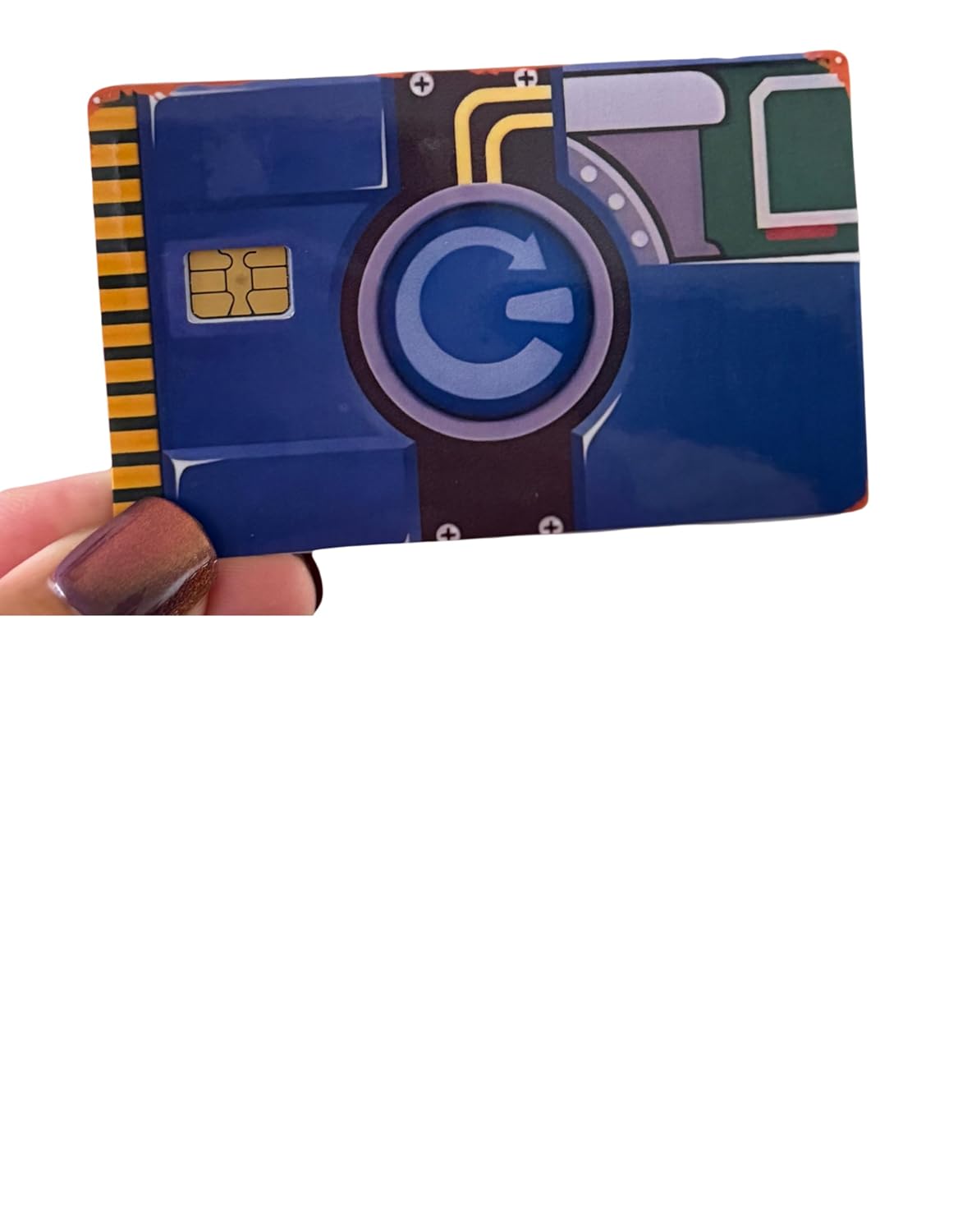 Retro Circuit Power Card Skin – Gamer Tech Design for Chip Cards, Blue Console Style