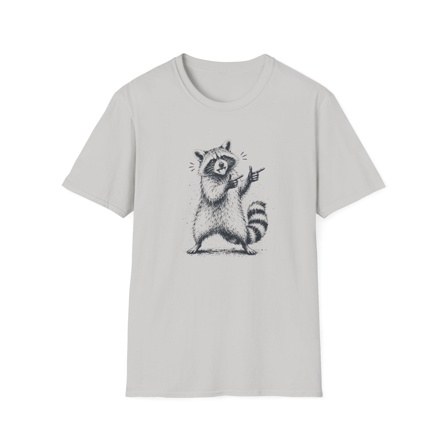 Raccoon Pointing Graphic T-Shirt — Cute Funny Wildlife Tee