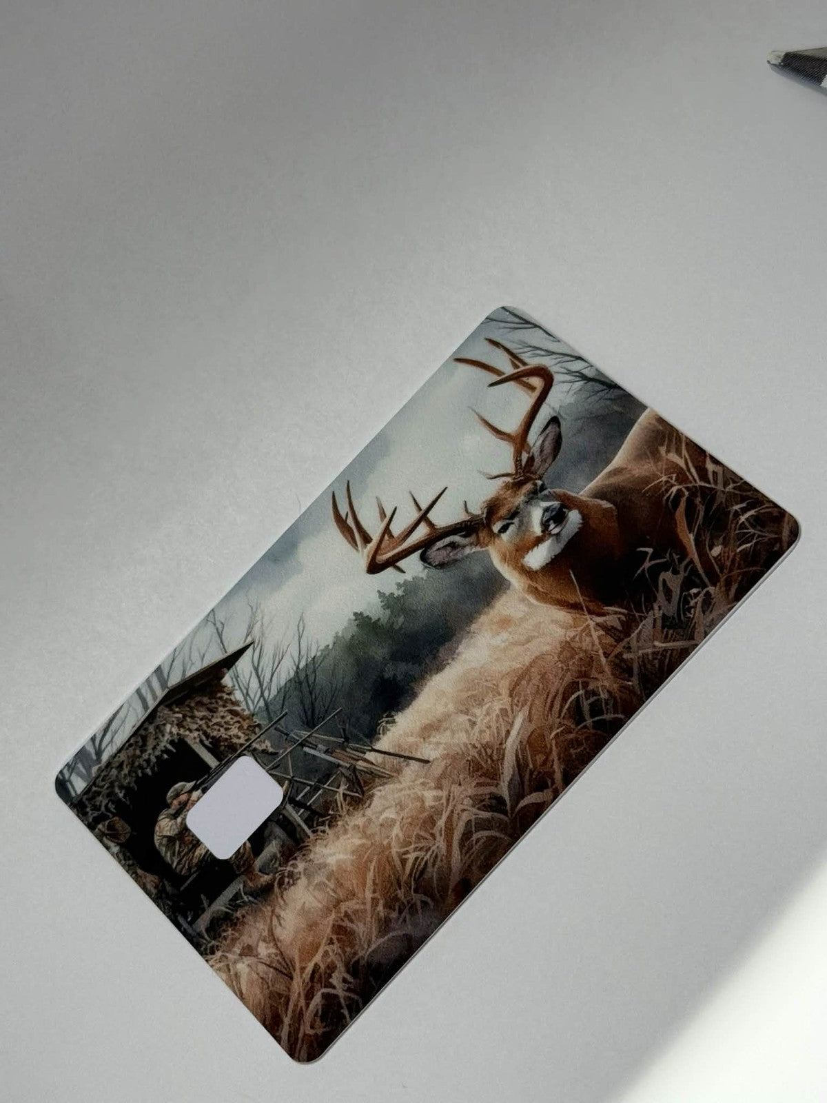 Deer Hunting Credit Card Skin Buck & Hunter Outdoors Anime Artwork Design