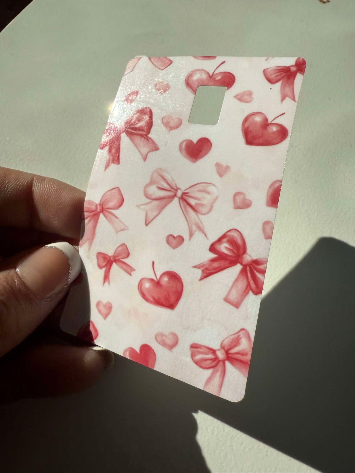 Valentine Hearts and Bow Coquette Credit / Debit Card Skin
