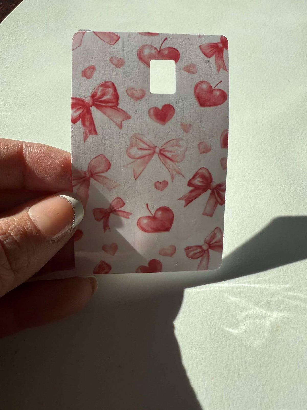 Valentine Hearts and Bow Coquette Credit / Debit Card Skin