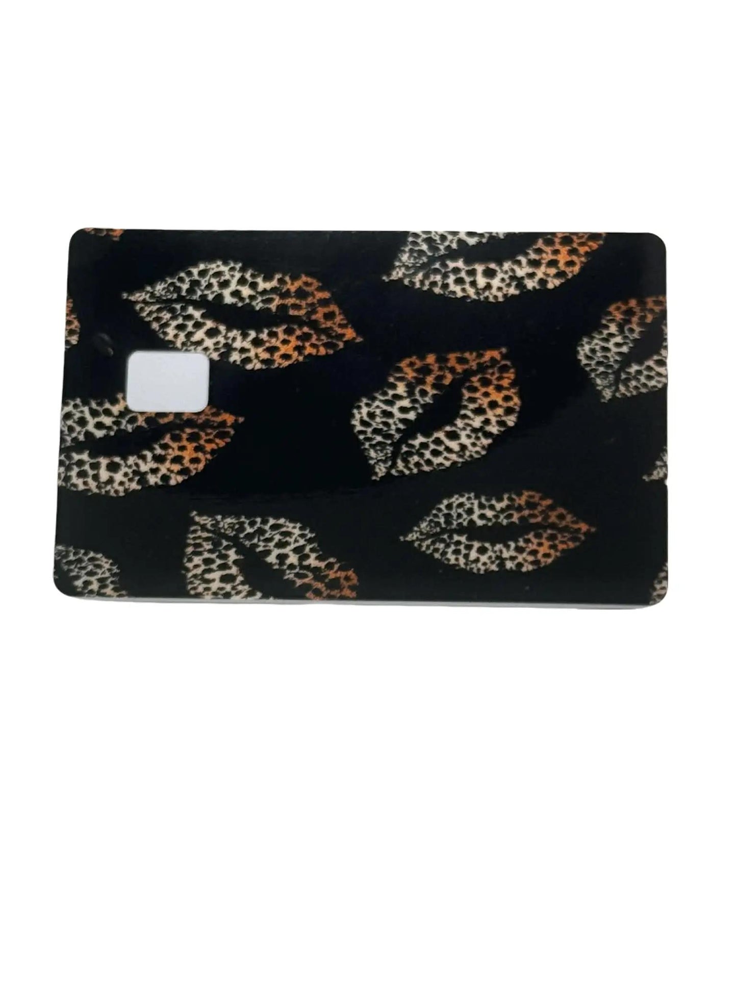 Leopard Lips Credit Card Skin Bold Animal Print Card Cover Anime Artwork Personalized Durable Easy Application Gift Idea