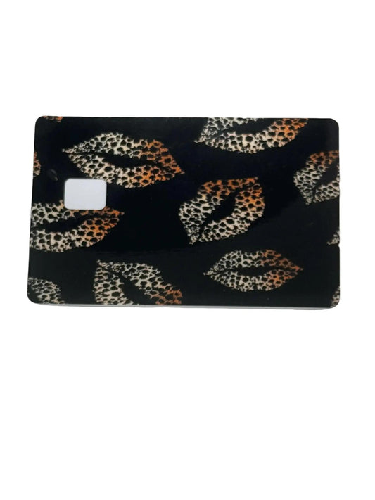Leopard Lips Credit Card Skin Bold Animal Print Card Cover Anime Artwork Personalized Durable Easy Application Gift Idea