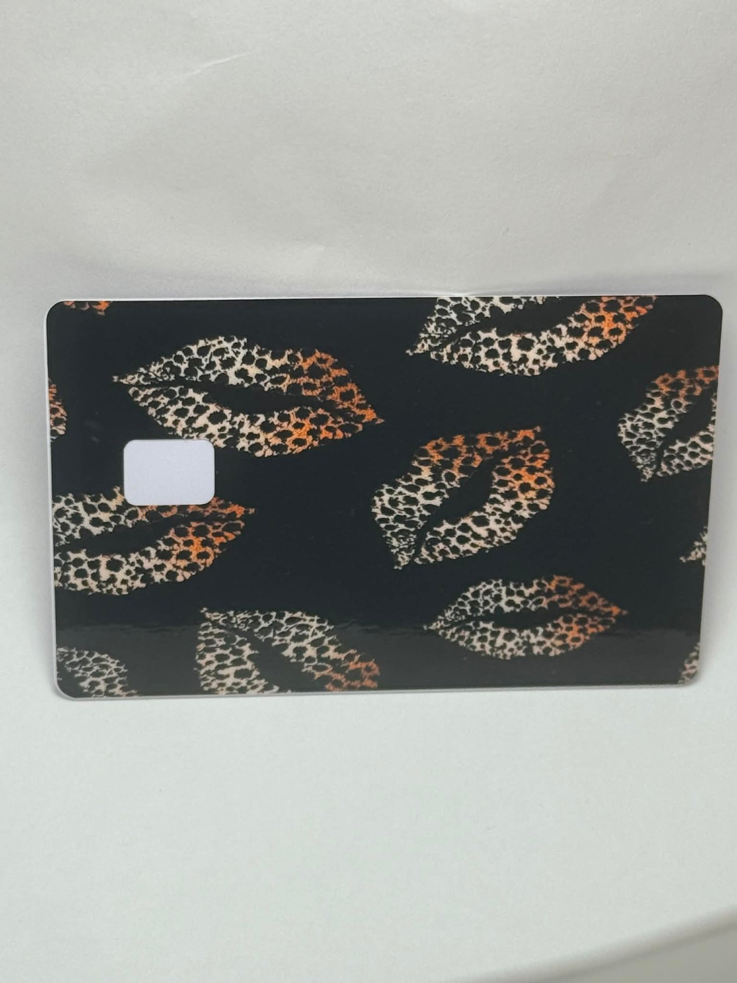 Leopard Lips Credit Card Skin Bold Animal Print Card Cover Anime Artwork Personalized Durable Easy Application Gift Idea