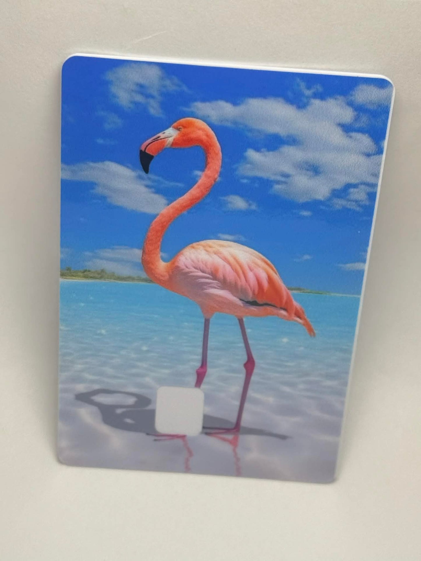 Pink Flamingo Credit Card Skin – Tropical Beach Debit Card Wrap, Cute Waterproof Card Cover Unique