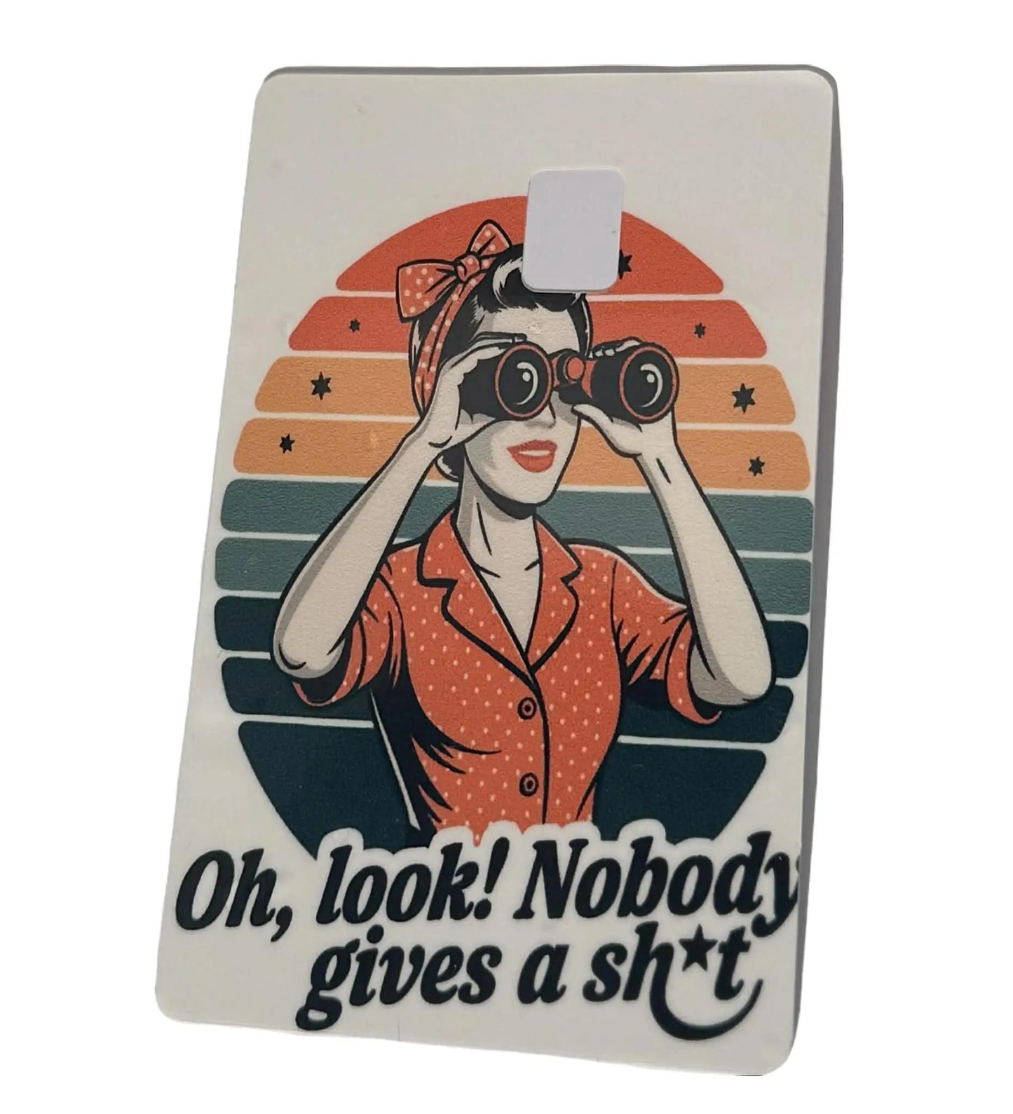 Funny Sarcastic Retro Woman Card Skin – Oh Look Nobody Gives a Sh