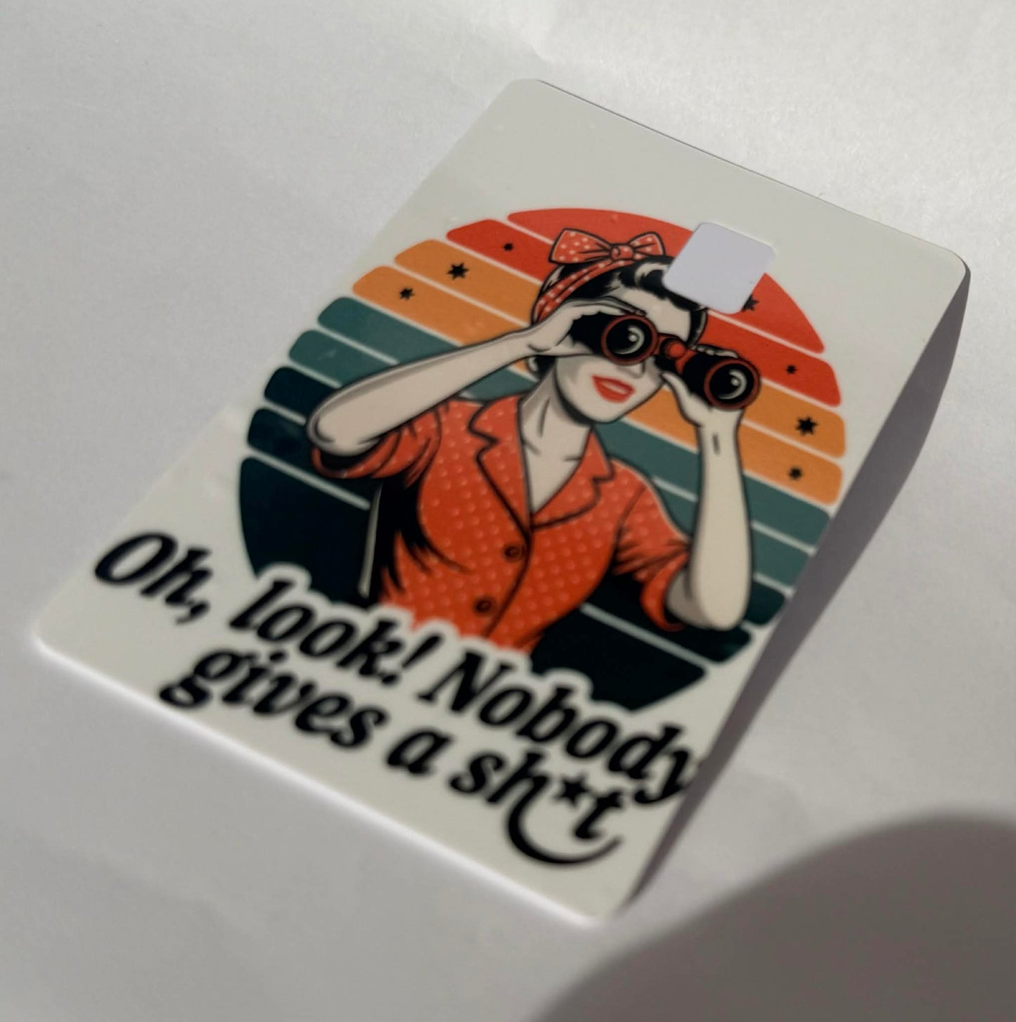Funny Sarcastic Retro Woman Card Skin – Oh Look Nobody Gives a Sh
