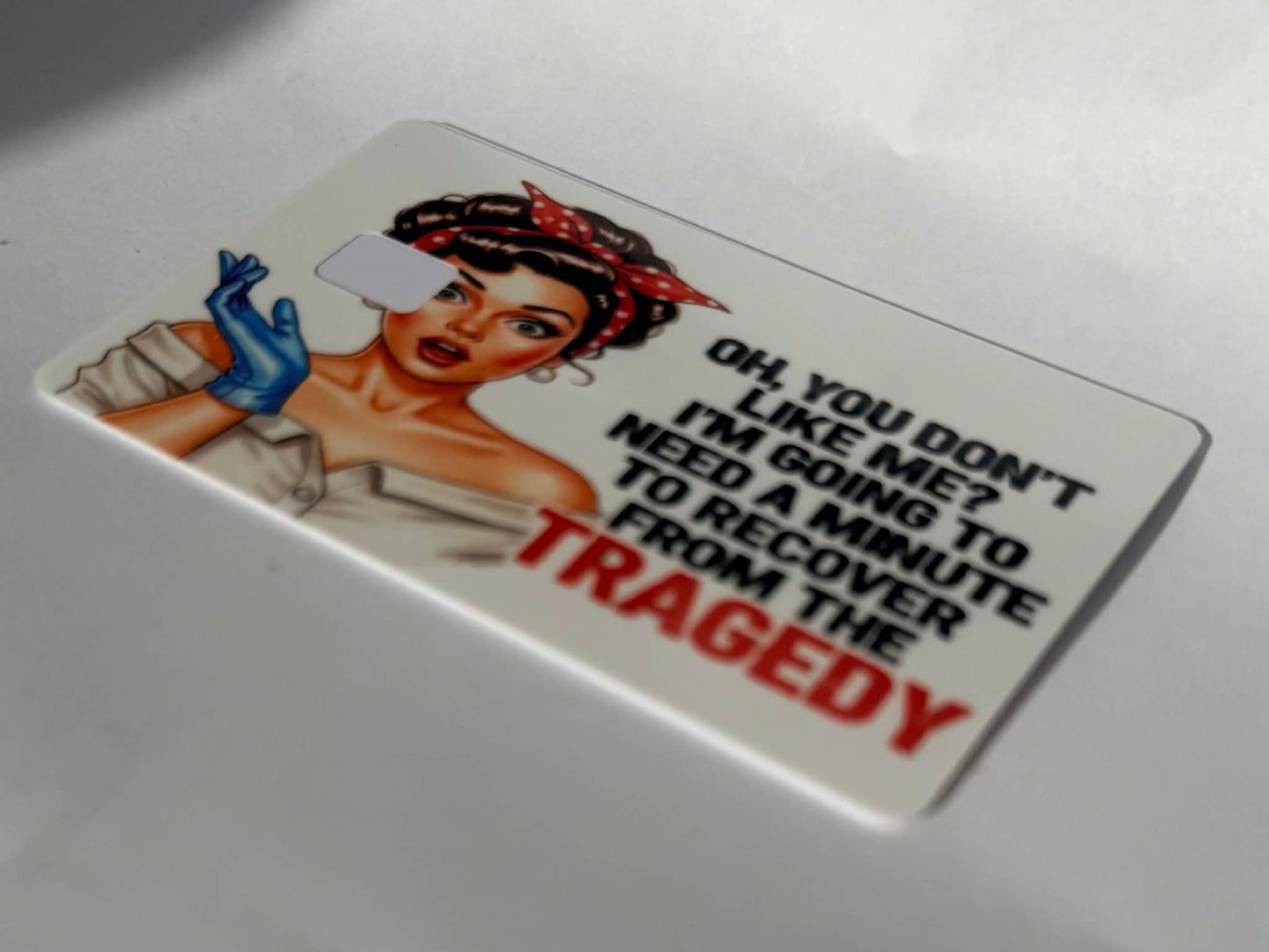 Funny Retro Pin-Up Credit Card Skin Sassy Statement Card Cover Sticker Anime Art Waterproof Universal Fit Secure Fit and Accessibility
