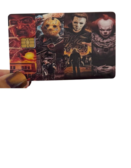 Slasher Showdown Card Skin – Horror Icons Mashup Featuring Jason, Michael, Pennywise & Freddy