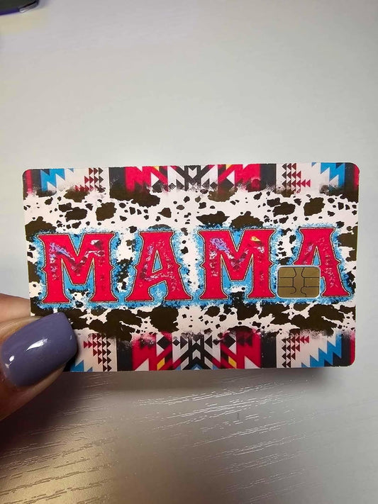 Mama Cowhide Pattern Credit/Debit Card Sticker, Multi-Color
