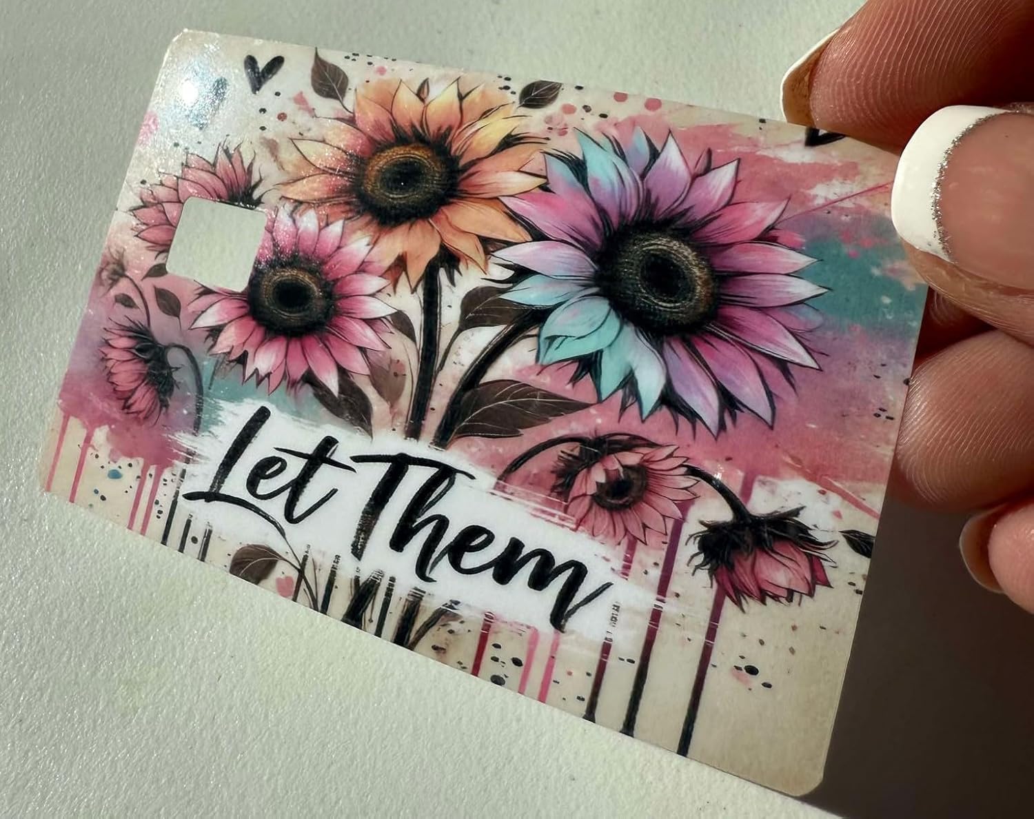 Sunflower Let Them Watercolor Design Credit Card Skin