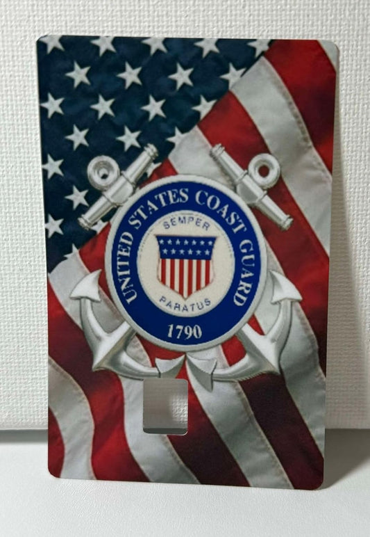 Coast Guard Credit Card Skin – American Flag & Anchor Design – USCG Patriotic Debit Card Sticker for Chip Cards – Gift for Service Members & Families