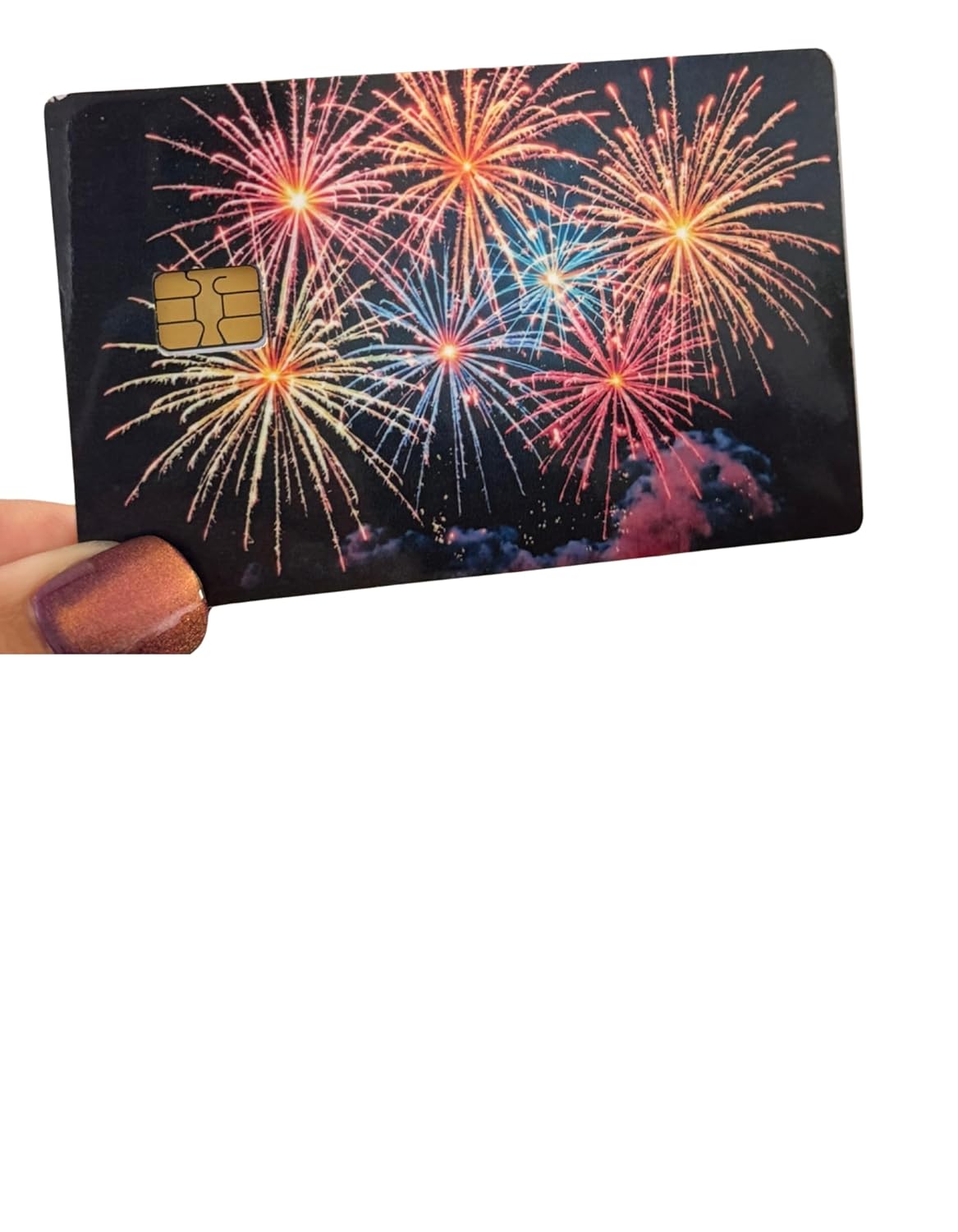 Skyburst Fireworks Card Skin – Bright 4th of July Celebration Design for Chip Cards