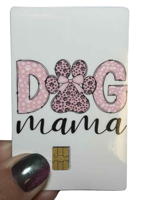 Dog Mama Card Skin – Pink Leopard Paw Print Credit Card Sticker for Pet Lover