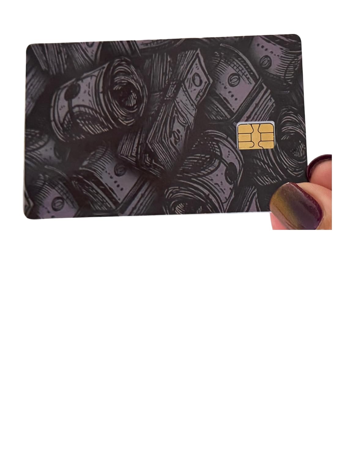 Stacked Cash Card Skin – Black Money Roll Illustration for Debit/Credit Cards