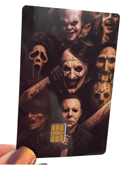 Horror Legends Card Skin – Iconic Scary Movie Villains Credit/Debit Card Wrap