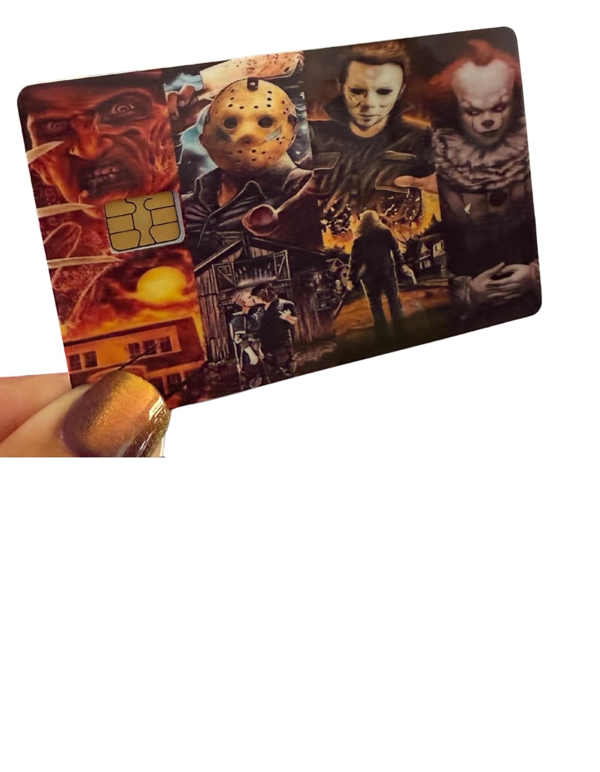 Slasher Showdown Card Skin – Horror Icons Mashup Featuring Jason, Michael, Pennywise & Freddy