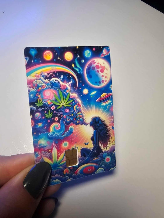 Colorful Female Toker Credit/Debit Card Skin