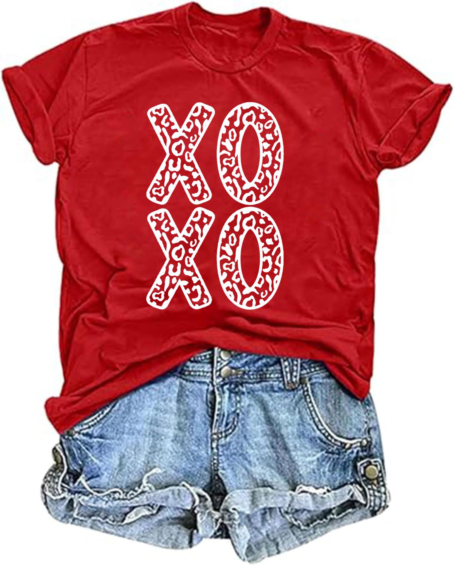 Valentines Shirts for Women Cute Love Heart Graphic T Shirts Casual Lover Gift Blouse Short Sleeve Tops