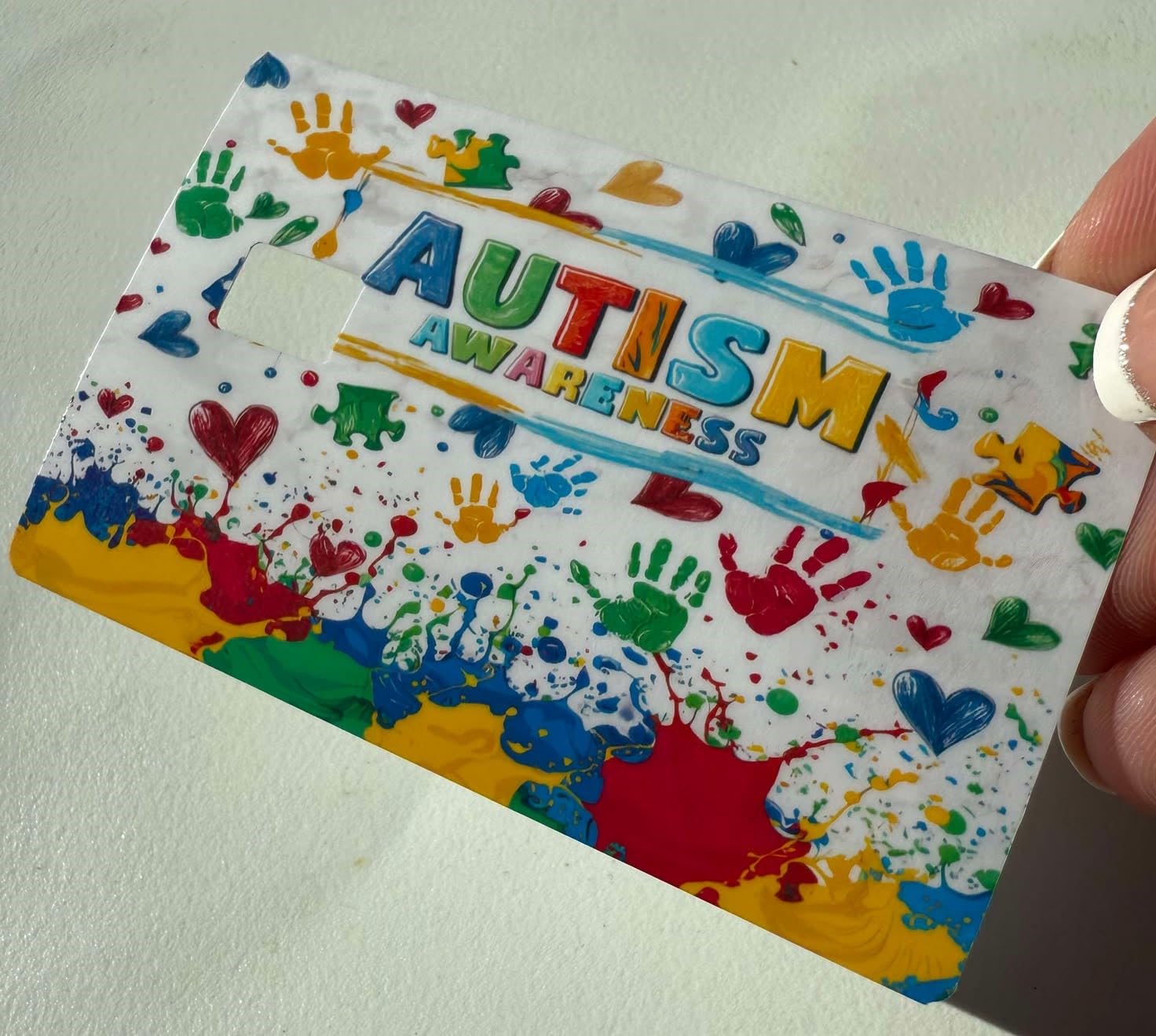 Hands and Hearts Autism Awareness Credit/Debit Card Skin