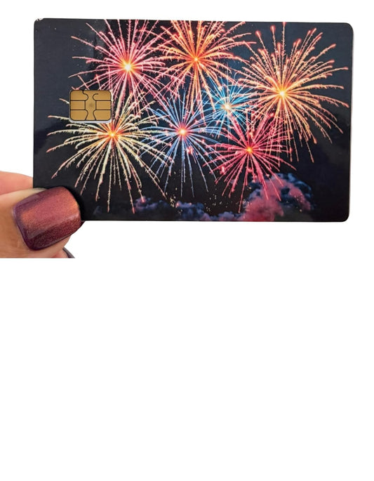Skyburst Fireworks Card Skin – Bright 4th of July Celebration Design for Chip Cards