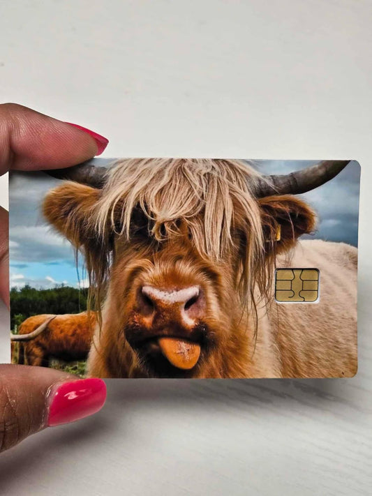 Highland Cow Portrait Credit/Debit Card Sticker