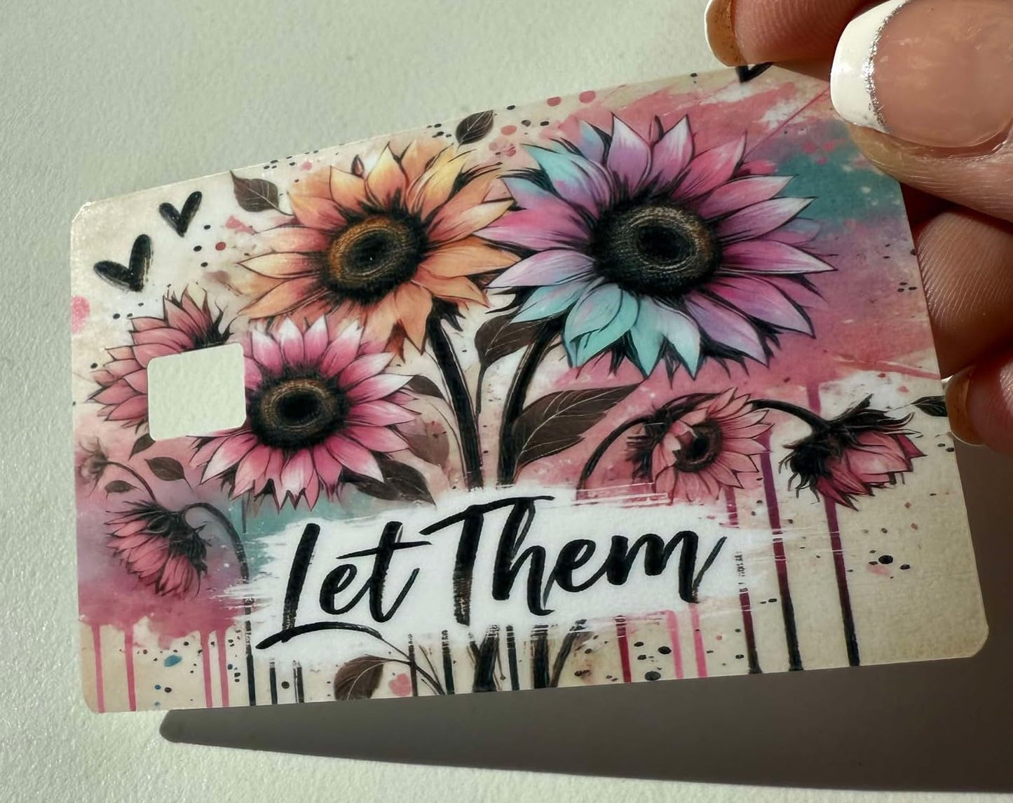 Sunflower Let Them Watercolor Design Credit Card Skin