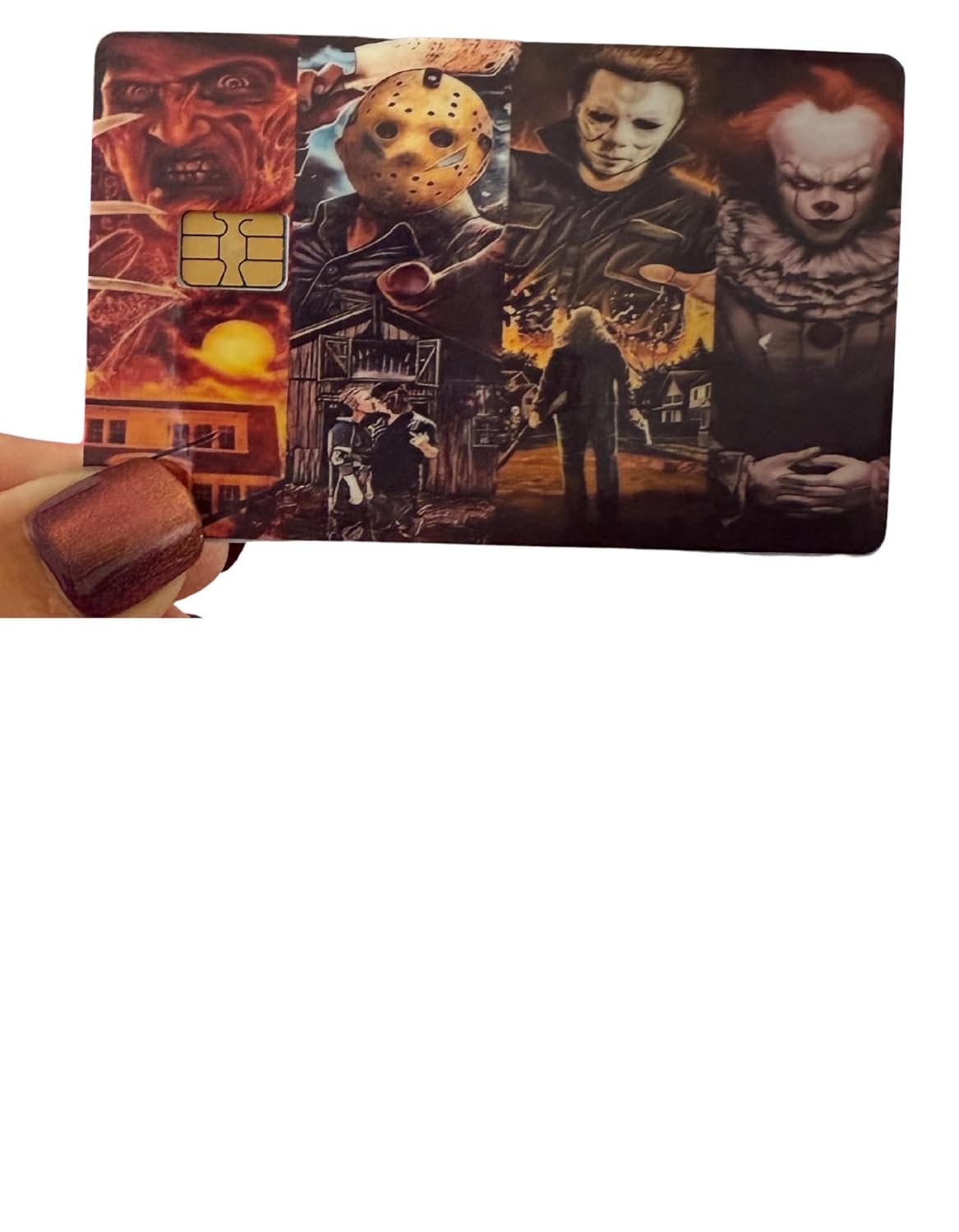 Slasher Showdown Card Skin – Horror Icons Mashup Featuring Jason, Michael, Pennywise & Freddy