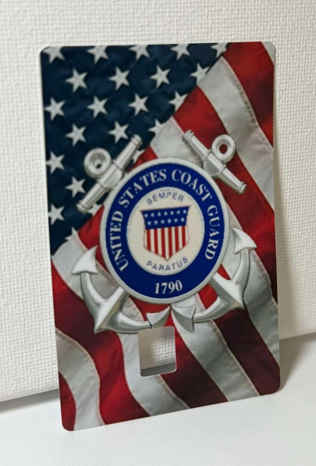 Coast Guard Credit Card Skin – American Flag & Anchor Design – USCG Patriotic Debit Card Sticker for Chip Cards – Gift for Service Members & Families