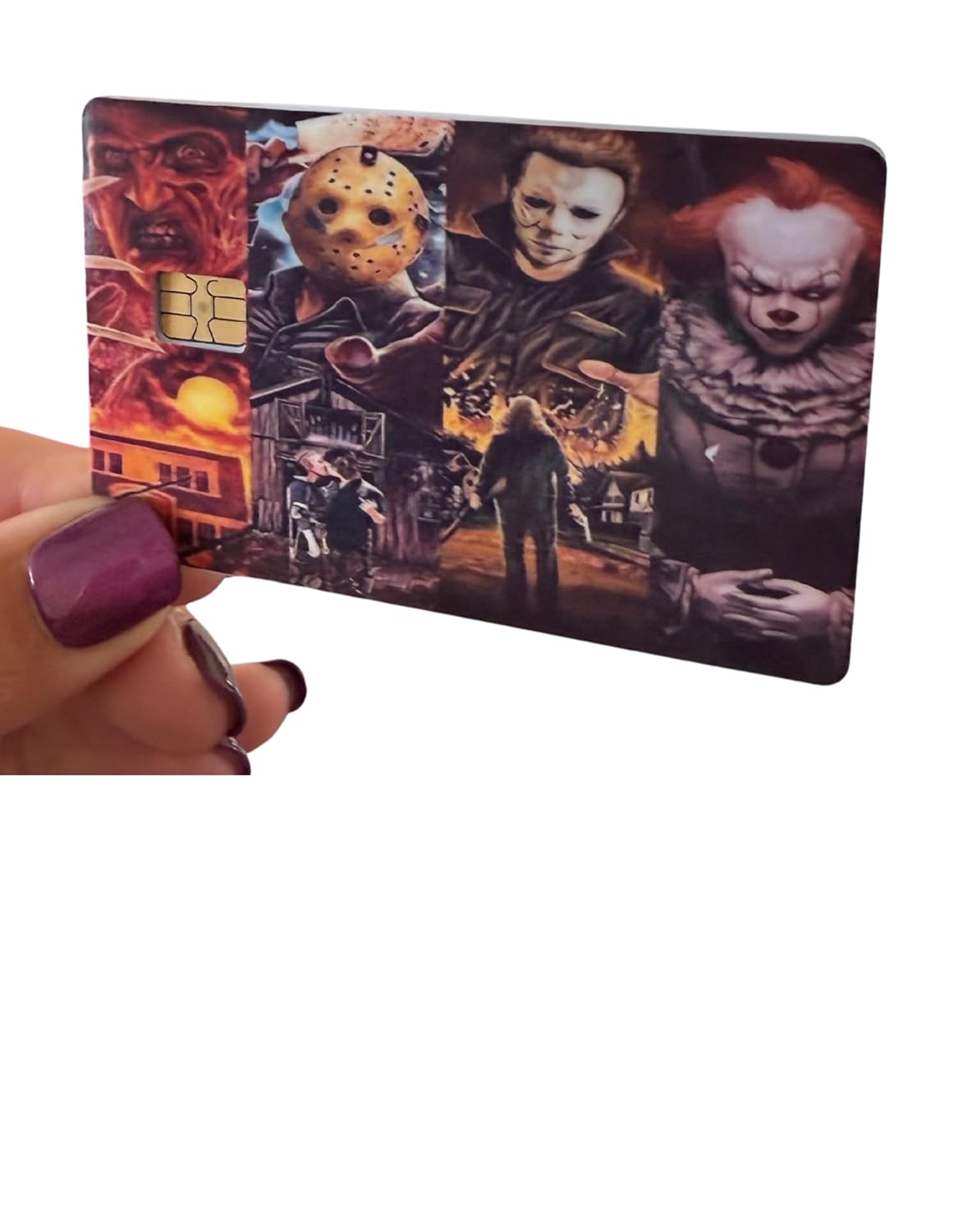 Slasher Showdown Card Skin – Horror Icons Mashup Featuring Jason, Michael, Pennywise & Freddy