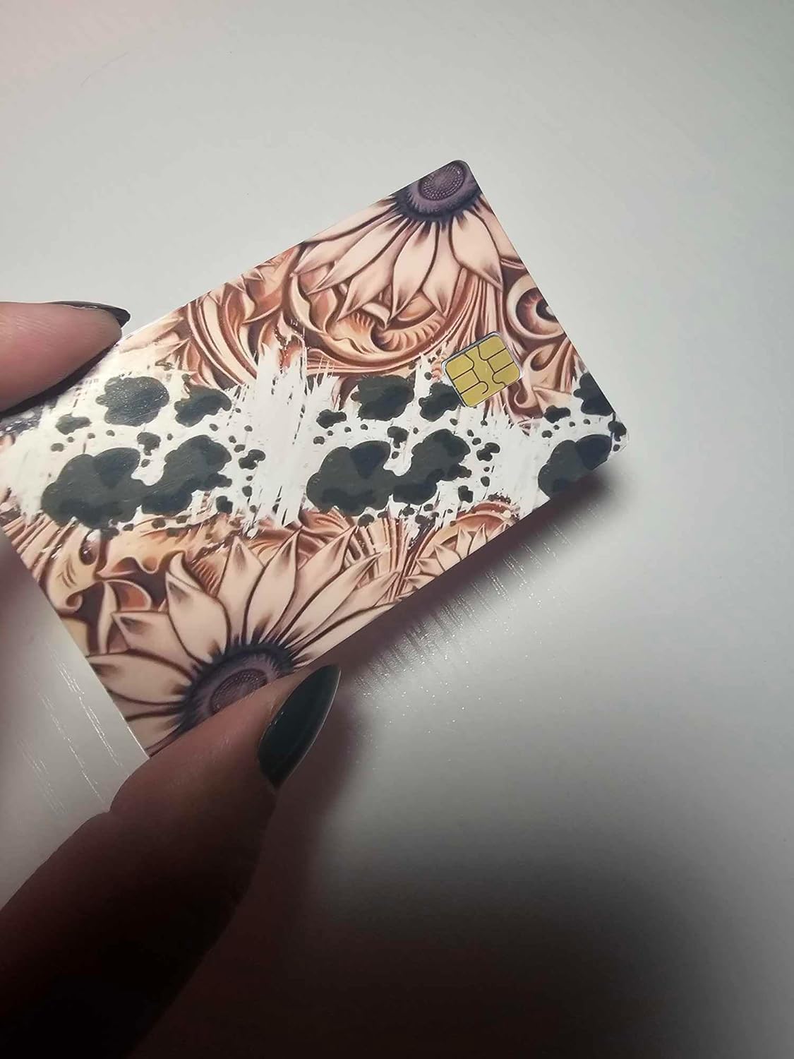Sunflowers and Cow Hide Credit/Debit Card Skin