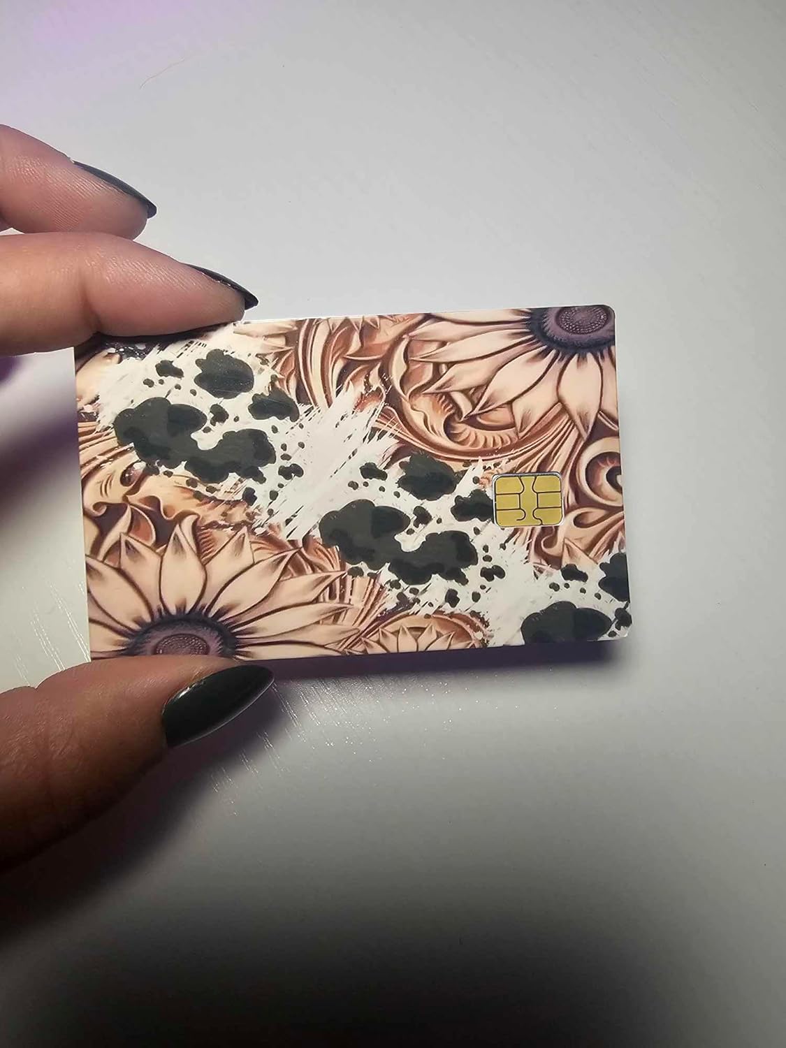 Sunflowers and Cow Hide Credit/Debit Card Skin