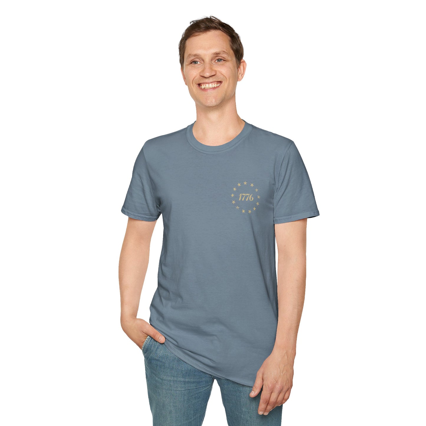 1776 Circle Stars T-Shirt — Minimalist Patriotic Independence Day Tee