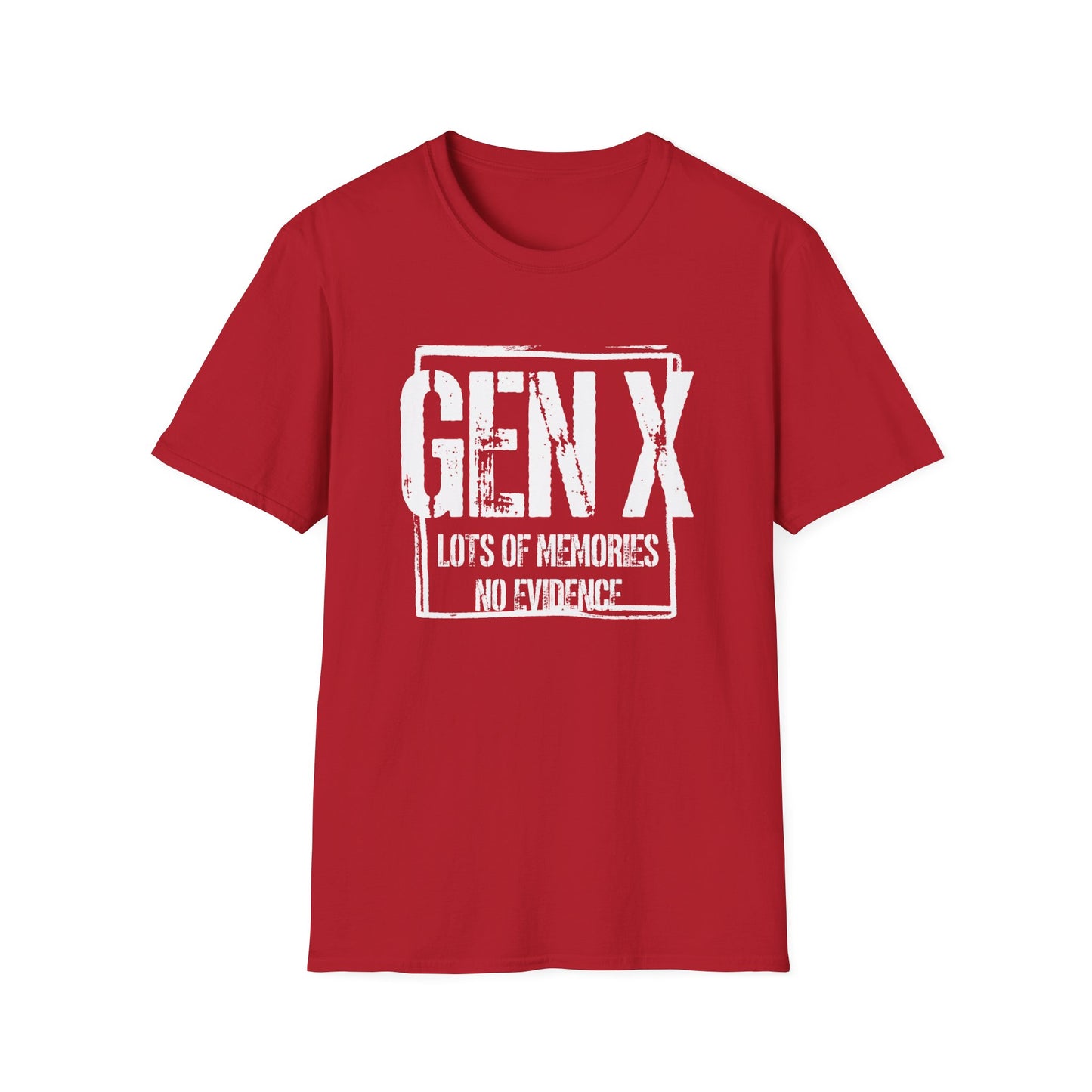 Gen X T-Shirt - "Lots of Memories No Evidence" Vintage Retro Tee