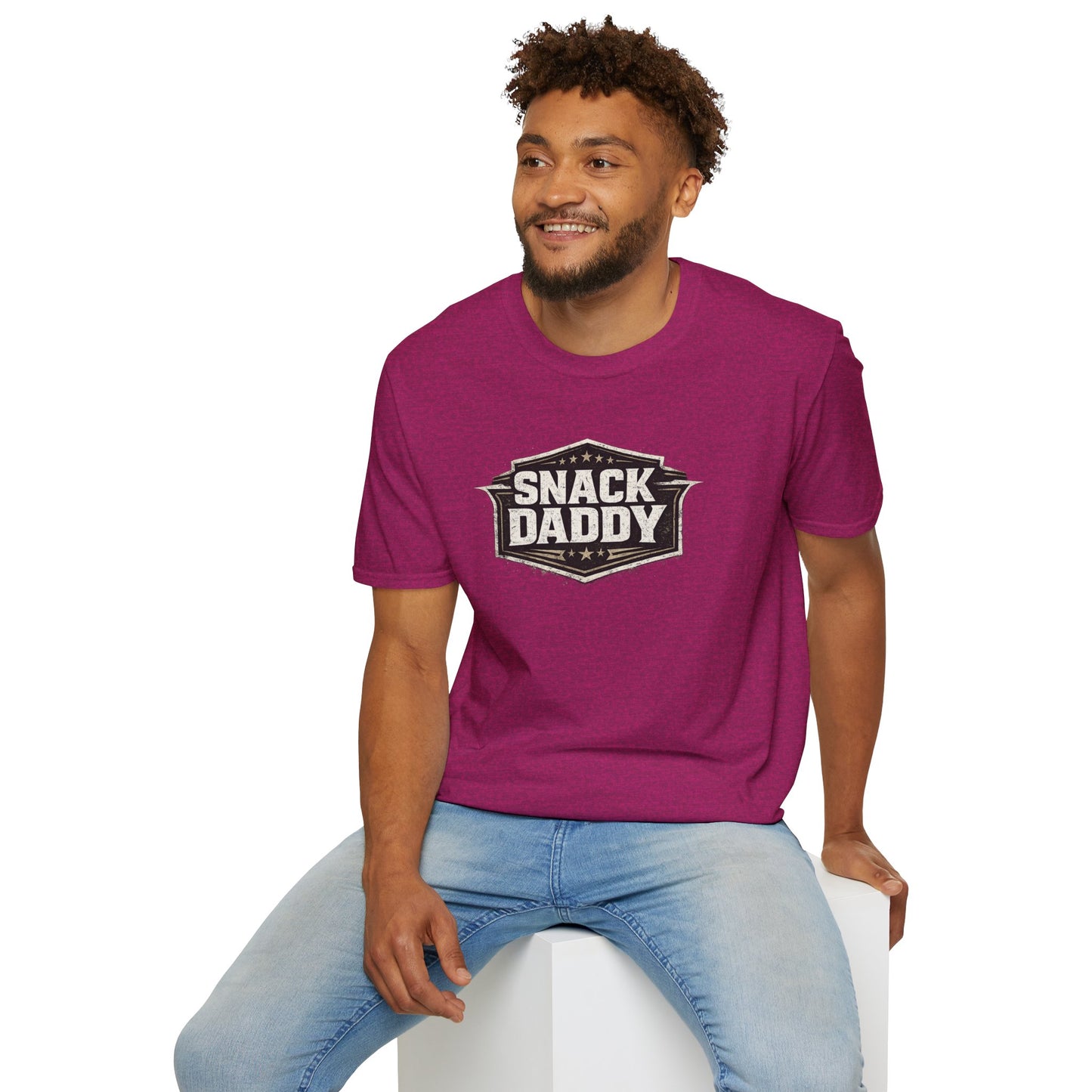 Snack Daddy T-Shirt — Vintage Badge Graphic Tee for Food-Lovers & Fun Dads