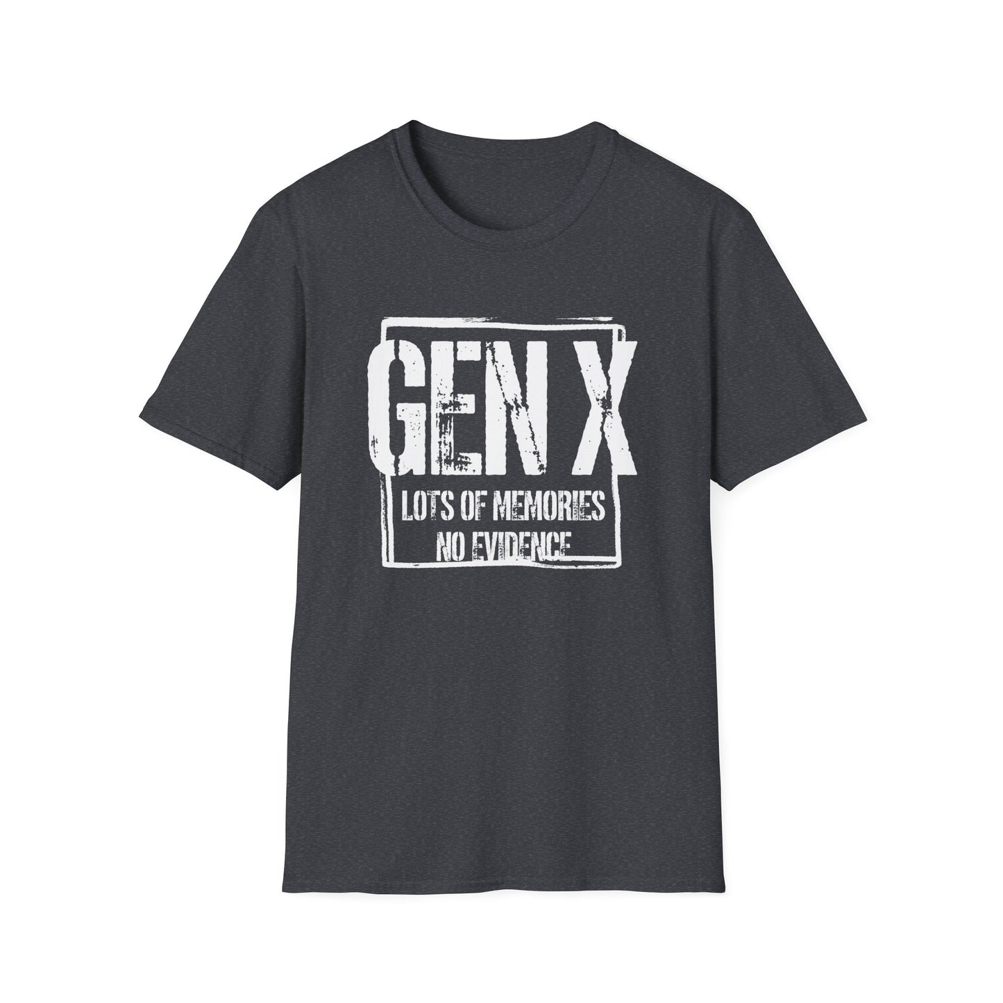 Gen X T-Shirt - "Lots of Memories No Evidence" Vintage Retro Tee