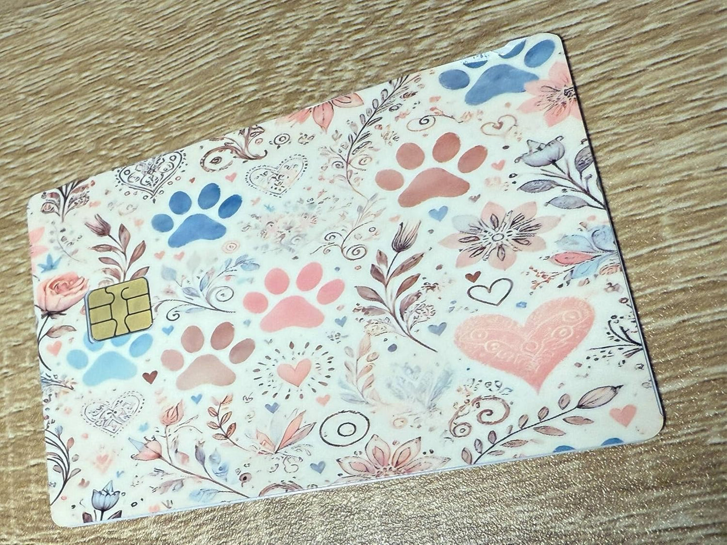 Pastel Paws & Hearts Credit Card Skin