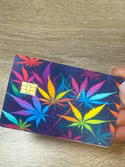 Rainbow Weed Leaves Credit Card Skin